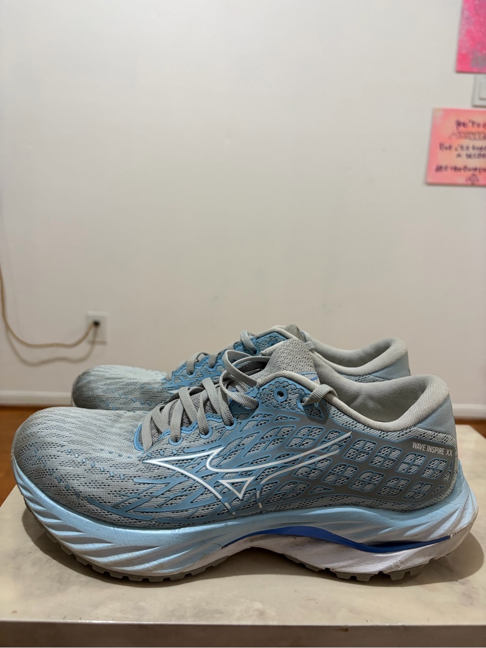 Mizuno Running Shoes Women's Wave Inspire XX Foam Fit 8mm Offset Blue Grey 10